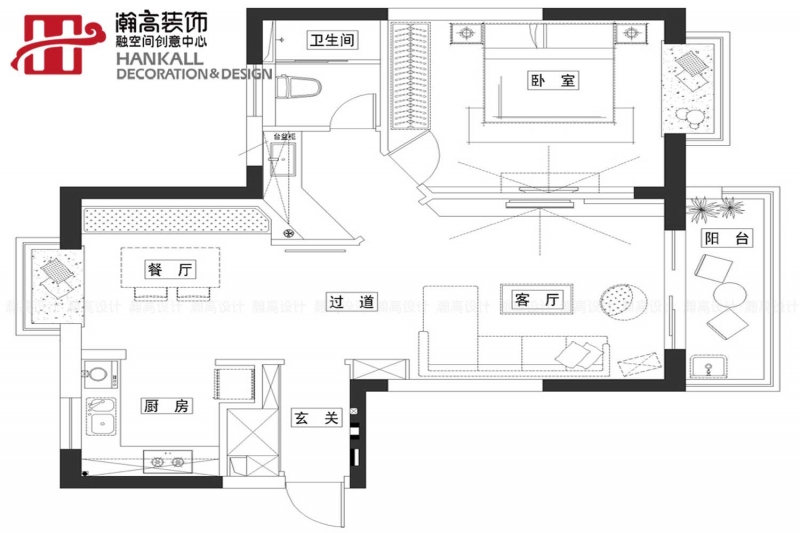 点击大图看下一张：现代清新质感两居装修效果展示