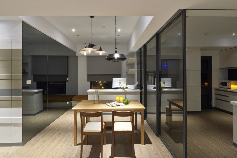 点击大图看下一张:现代时尚80平两居装修效果图