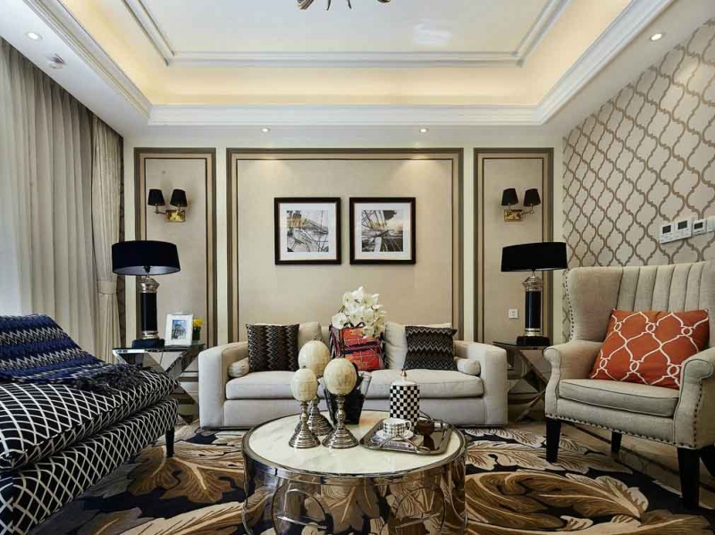 点击大图看下一张：欧式朴实优雅三居室设计图例