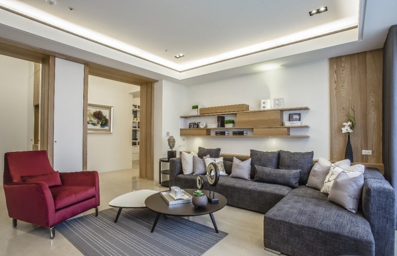 点击大图看下一张：休闲中式二居室装修效果图