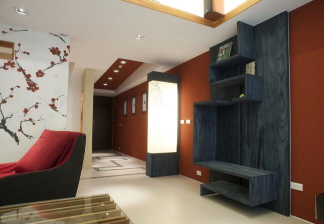 点击大图看下一张：明快新中式风格复式设计效果图