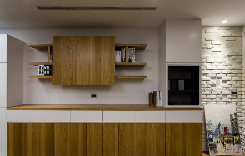 点击大图看下一张：沉稳时尚搭配现代风格复式装潢设计