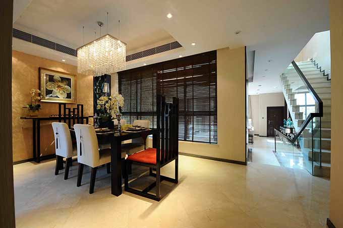 点击大图看下一张:文艺中式复式设计效果图