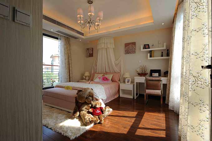 点击大图看下一张：文艺中式复式设计效果图