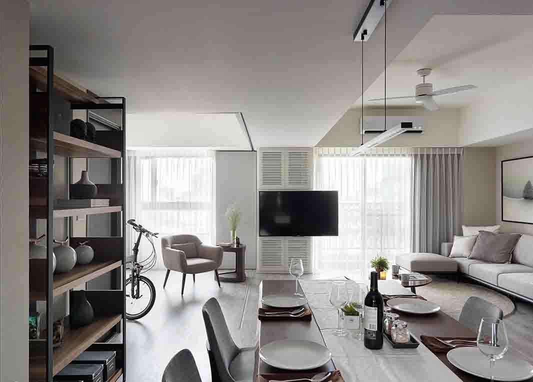 点击大图看下一张：多功能现代风格二居室设计效果图