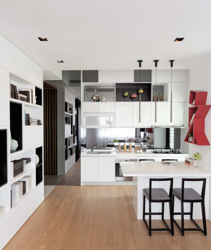 点击大图看下一张：简约两居室装修效果图