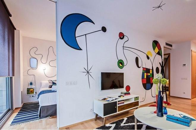 点击大图看下一张：涂鸦现代两居室装修 效果图