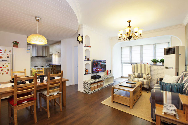 点击大图看下一张：清新地中海二居装修效果图