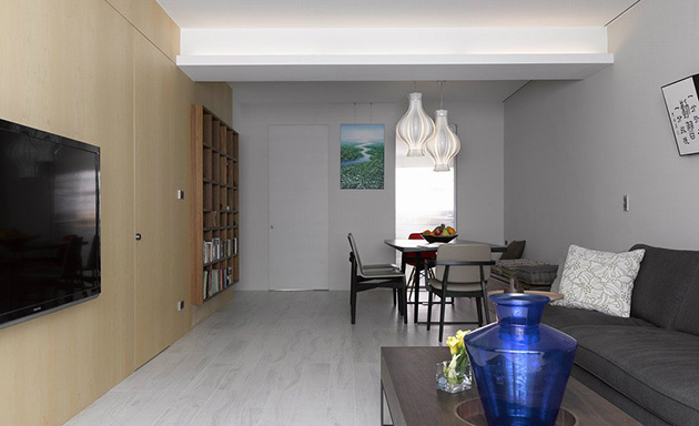 点击大图看下一张：现代中式设计四居室欣赏