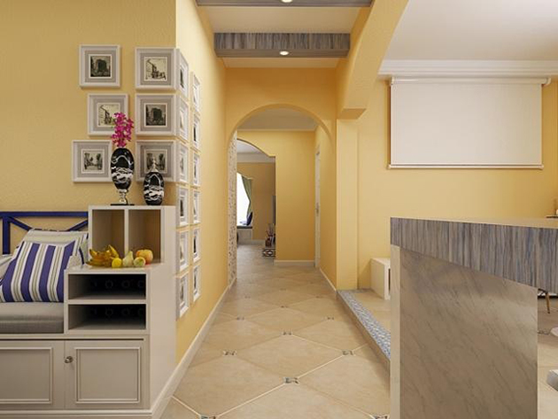 点击大图看下一张：地中海风格三居室客厅装修设计