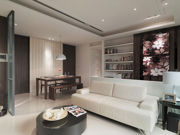 点击大图看下一张：现代简约三居效果图