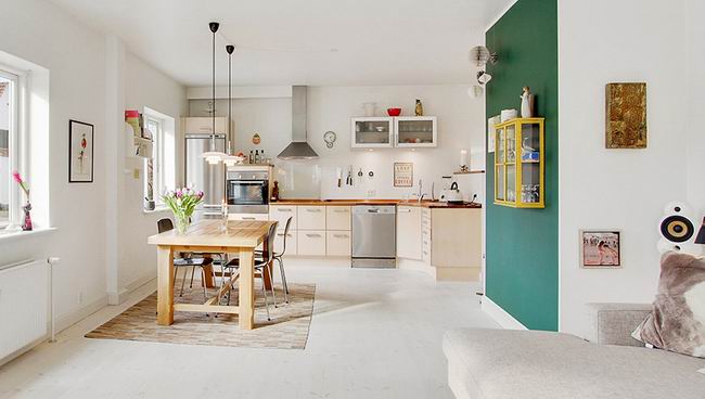 点击大图看下一张：简欧现代风格二居室设计