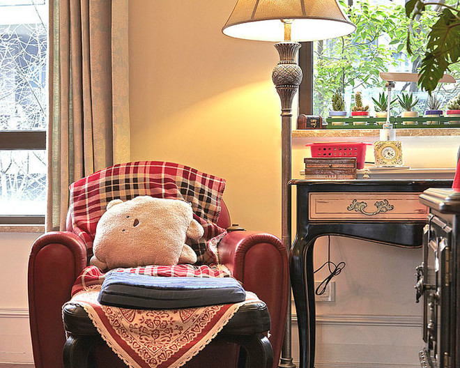 点击大图看下一张：137㎡美式混搭三居设计效果图