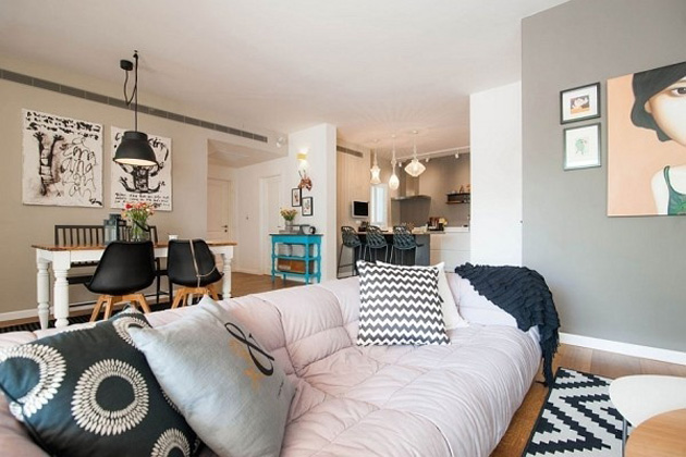 点击大图看下一张：时尚现代风格四居室装修设计效果图