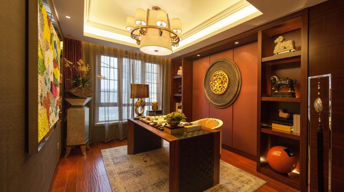 点击大图看下一张:美式混搭风格四居室设计装修效果图