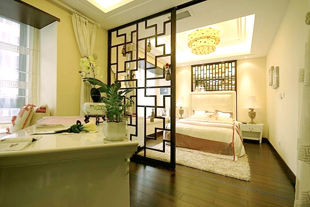 点击大图看下一张：古雅中式二居家居装潢大全