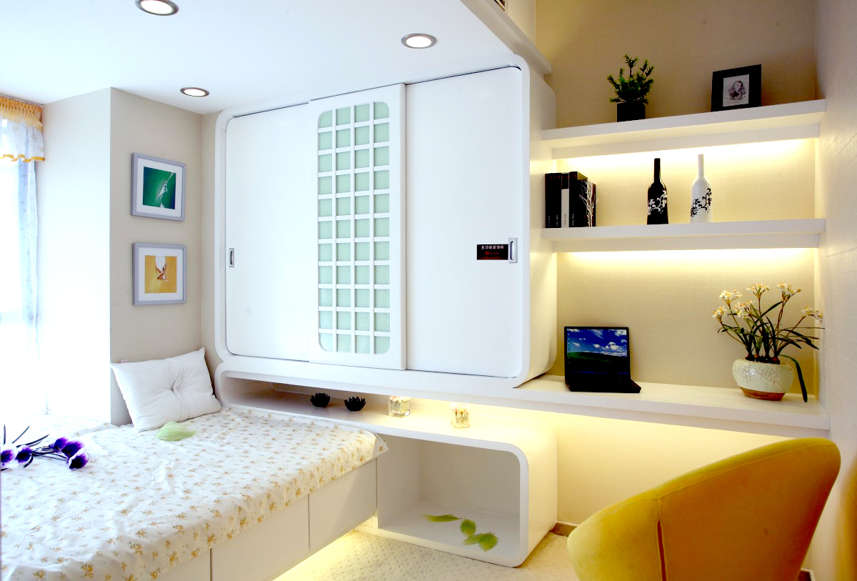 点击大图看下一张：现代时尚二居设计效果图