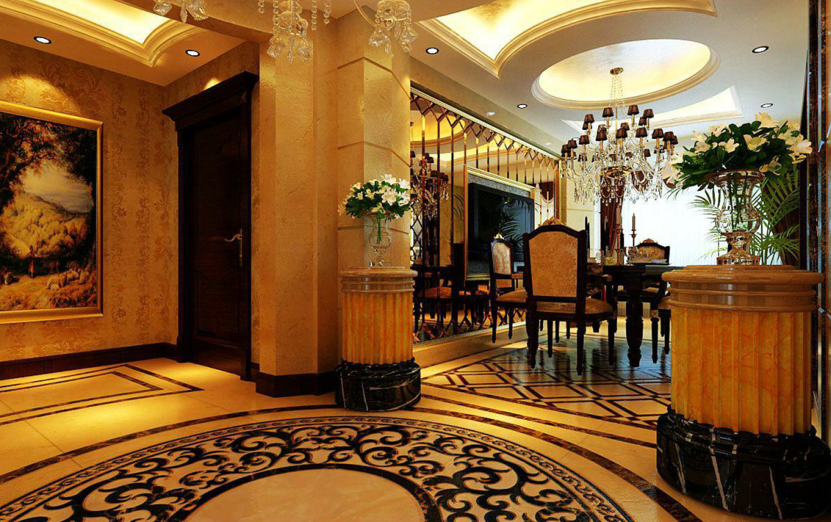 点击大图看下一张：奢华欧式三居装修美宅效果图