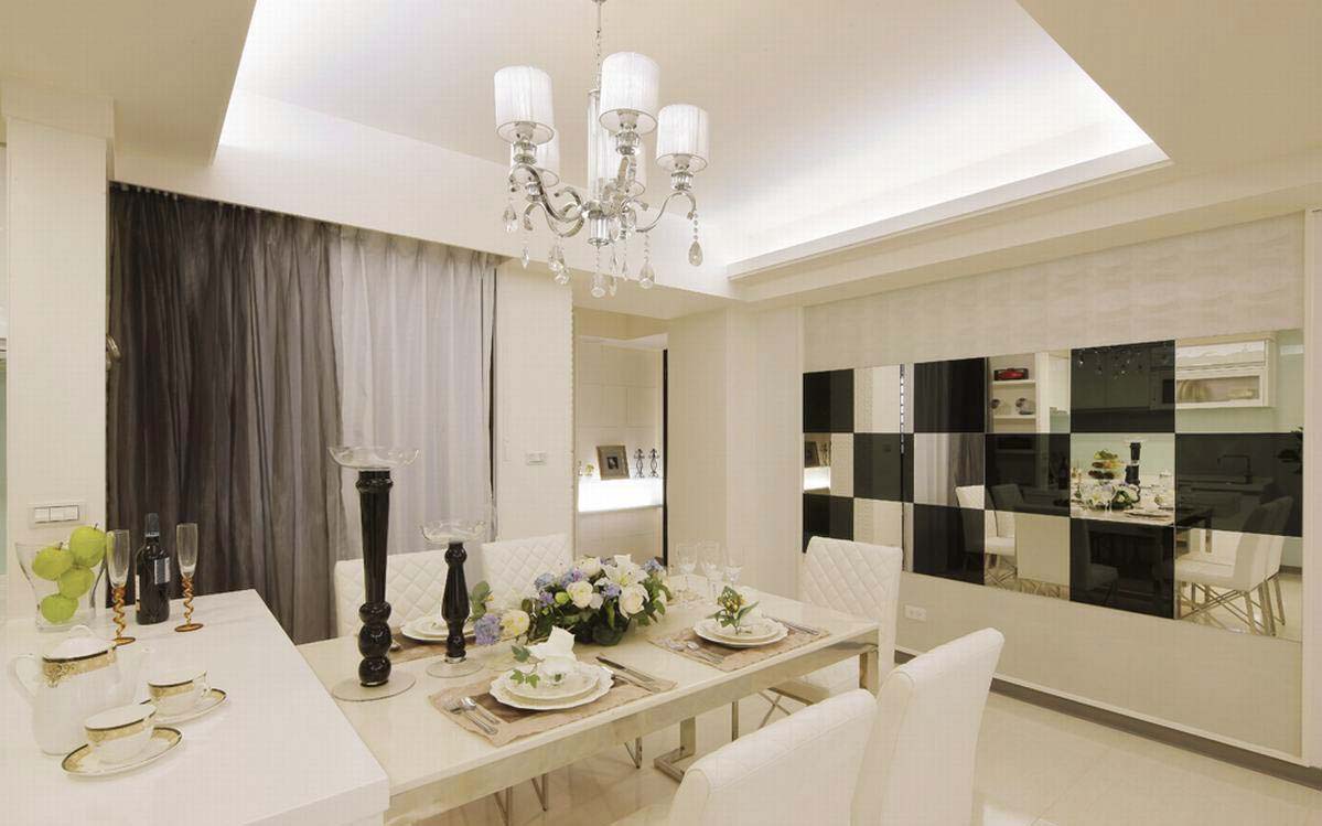 点击大图看下一张：时尚精致简欧三居设计效果图