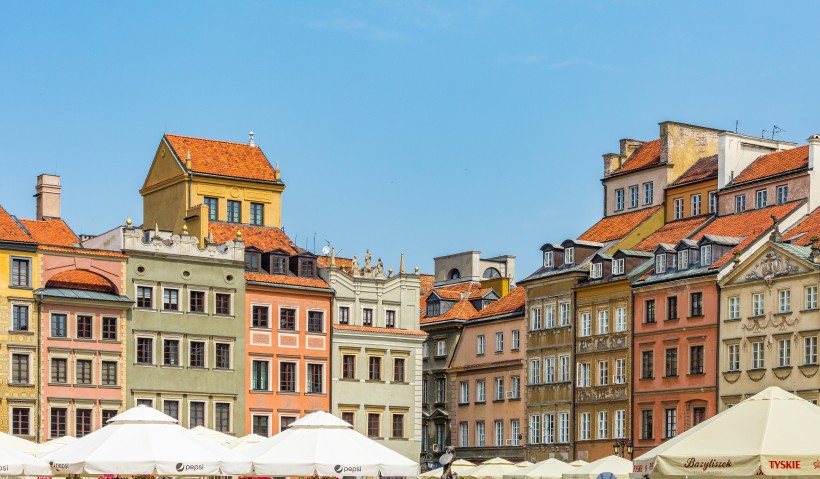点击大图看下一张：欧洲波兰华沙老城建筑风景图片
