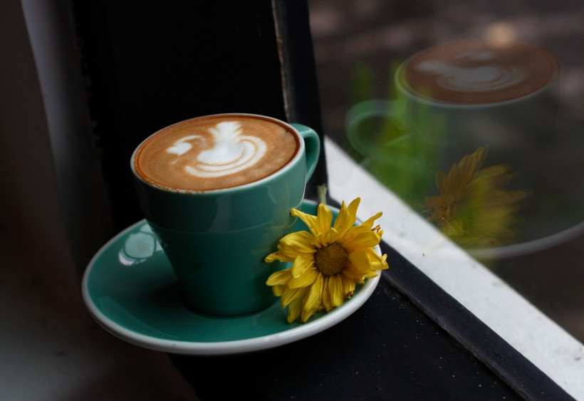 点击大图看下一张：优美的咖啡拉花图片