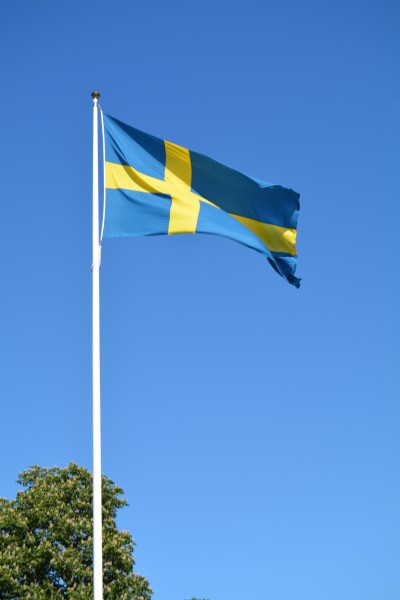点击大图看下一张：飘扬的瑞典国旗图片