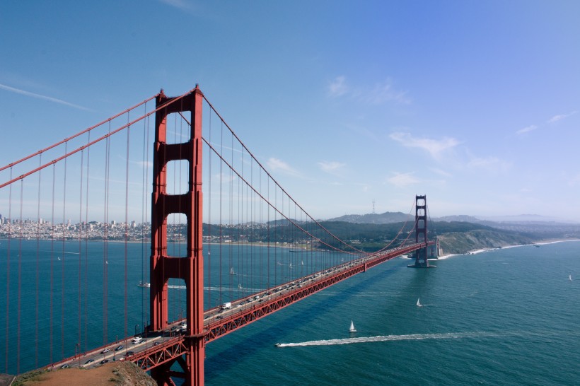 点击大图看下一张：美国旧金山金门大桥风景图片
