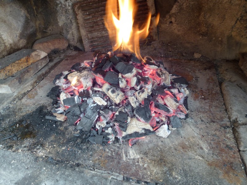 点击大图看下一张：燃烧着的木炭图片