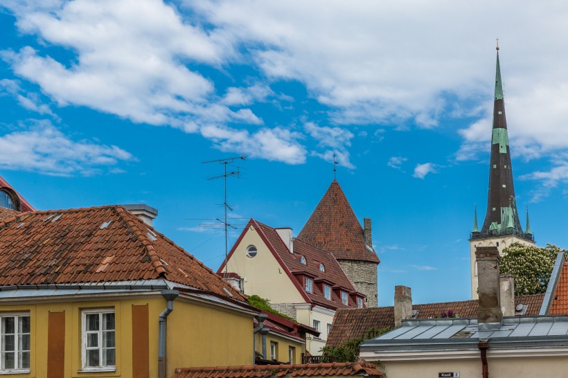 点击大图看下一张：北欧爱沙尼亚首都塔林老城建筑风景图片