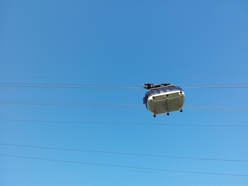 点击大图看下一张：高空中的缆车图片