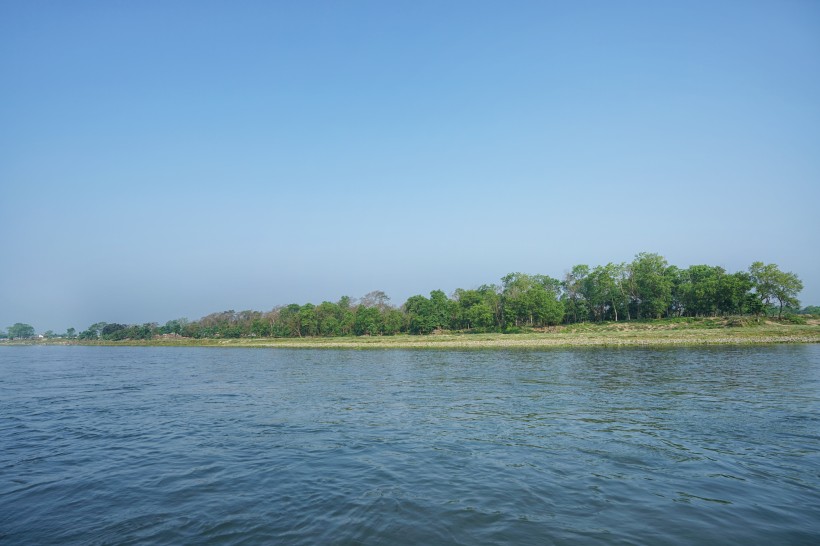 点击大图看下一张：尼泊尔奇特旺国家公园河流自然风景图片