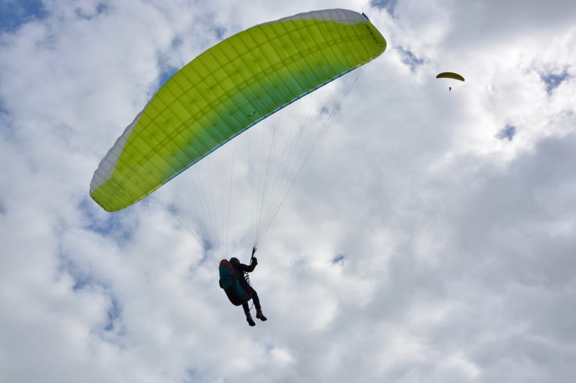 点击大图看下一张：惊险刺激的滑翔伞运动图片 