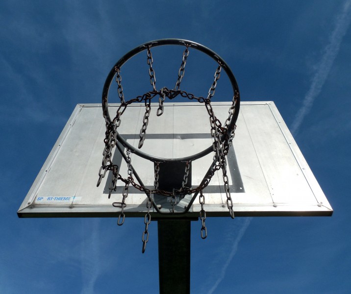 点击大图看下一张： 篮球架上的篮球框图片