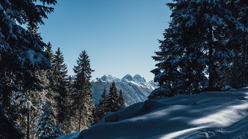 点击大图看下一张：奥地利的雪山图片