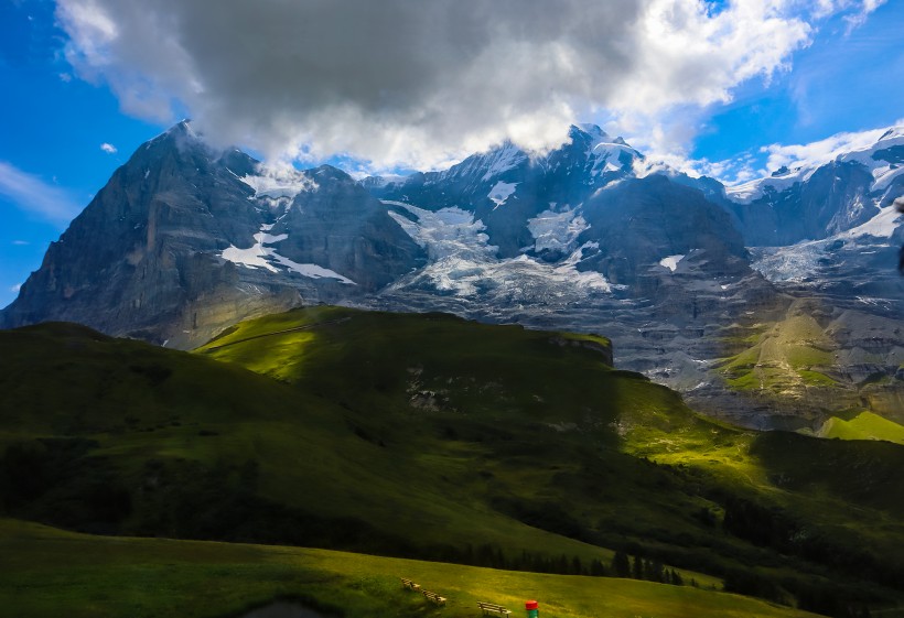 点击大图看下一张：瑞士少女峰自然风景图片