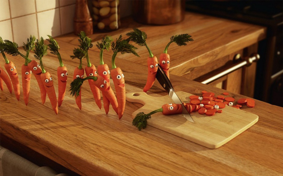 点击大图看下一张：活力蔬果胡萝卜个性高清壁纸
