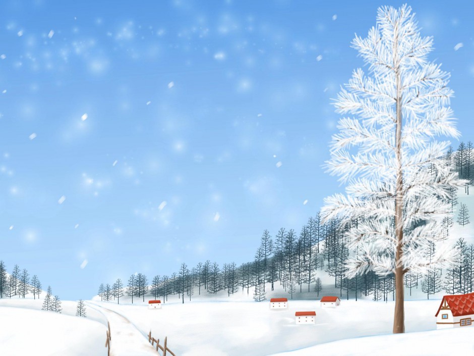 点击大图看下一张：唯美冬天非主流卡通高清桌面壁纸