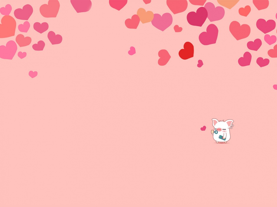 点击大图看下一张：粉色爱心猪可爱背景图片