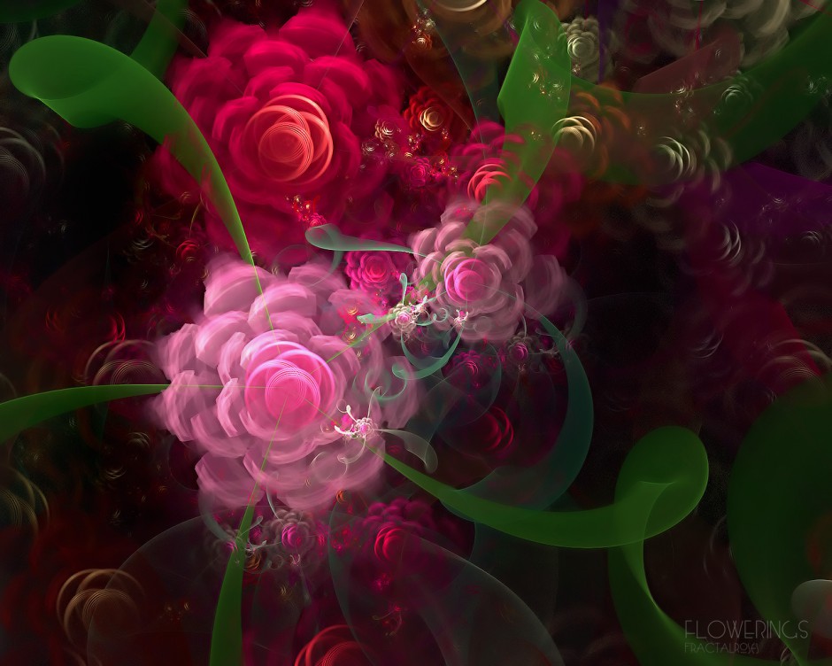 点击大图看下一张：高清梦幻3D靓丽花朵唯美桌面壁纸