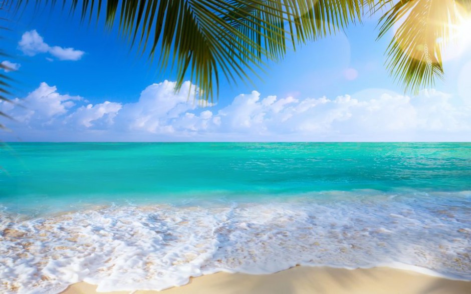 点击大图看下一张：沙滩风景精美电脑桌面壁纸 高清