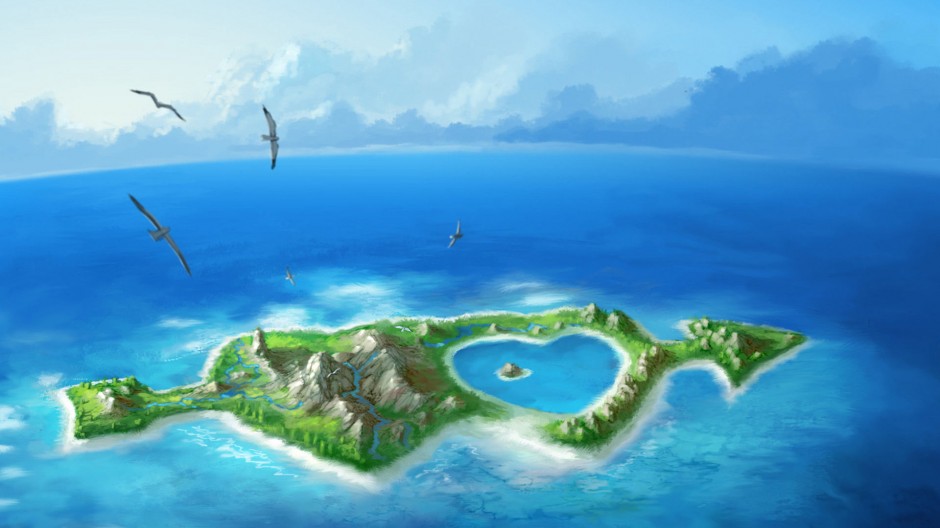 点击大图看下一张：适合演讲的海岛ppt背景图片