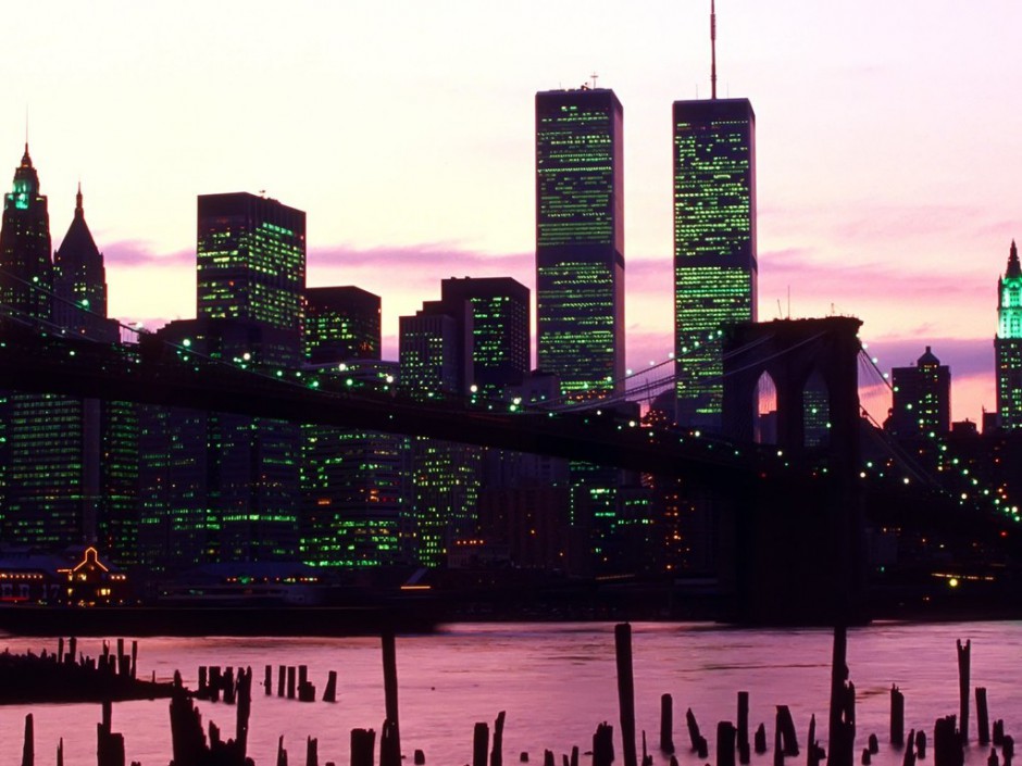 点击大图看下一张：超清电脑壁纸纽约世贸双塔城市风光赏析