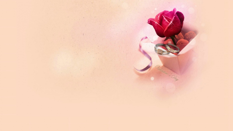 点击大图看下一张：玫瑰与钻戒唯美爱情背景图片