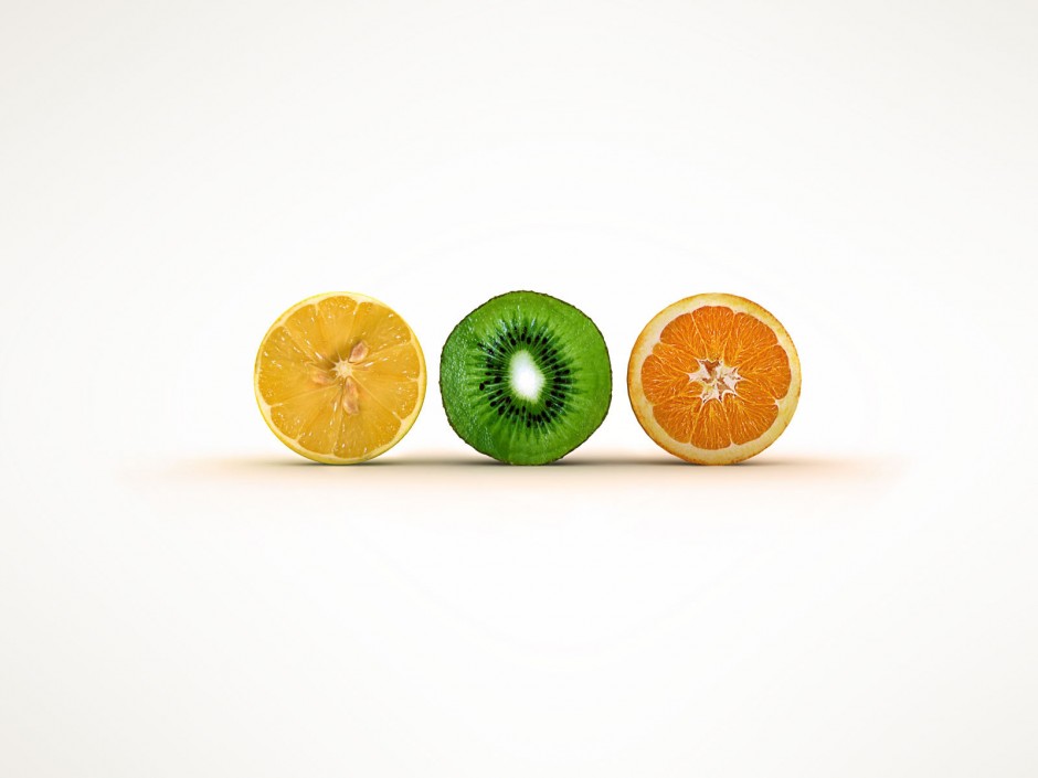 点击大图看下一张：水果主题小清新纯色背景图
