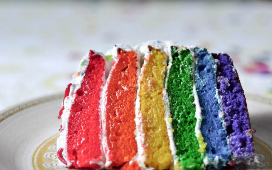 点击大图看下一张：桌面精美可口壁纸彩虹蛋糕