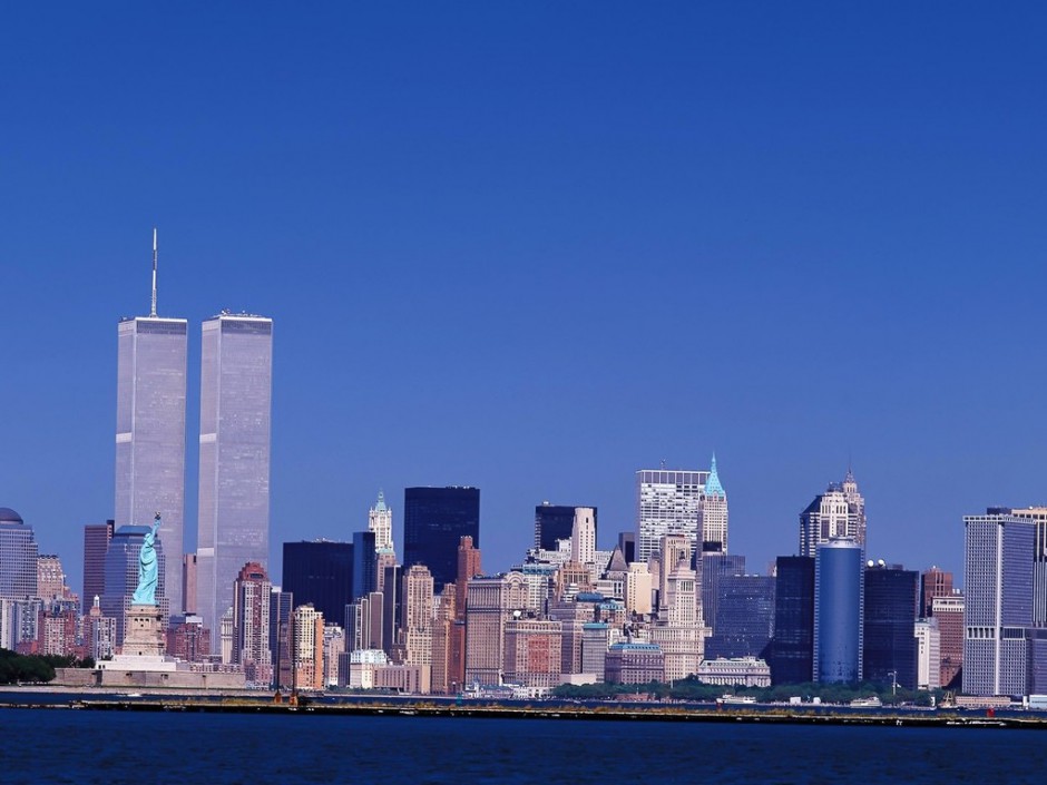 点击大图看下一张：超清电脑壁纸纽约世贸双塔城市风光赏析