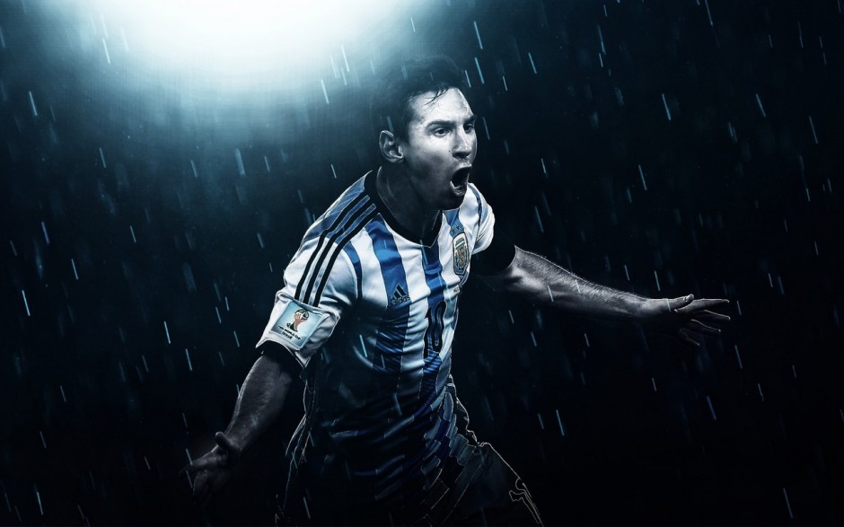 点击大图看下一张：时尚阿根廷球星梅西宽屏高清壁纸