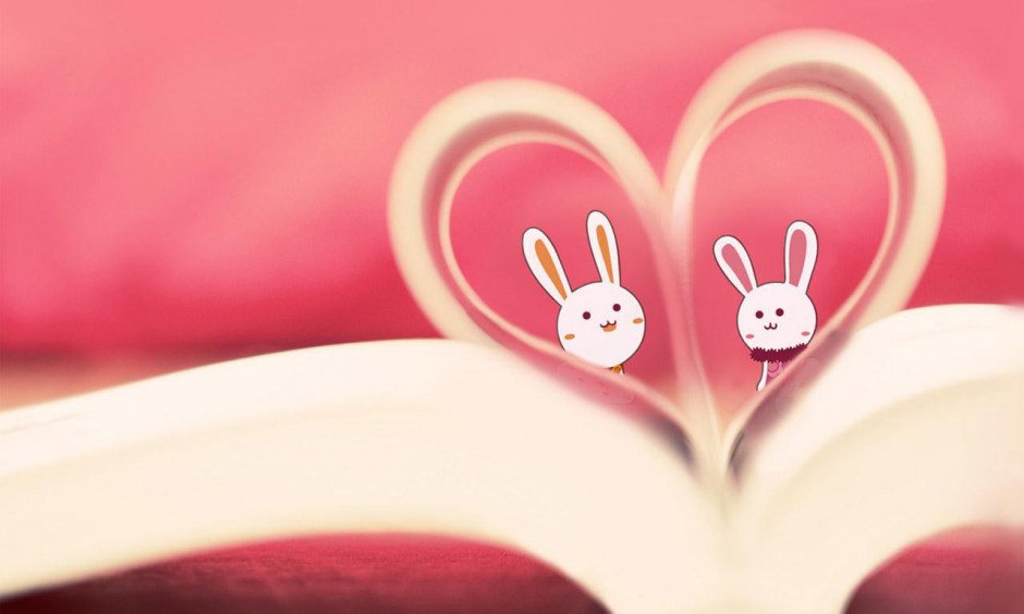点击大图看下一张：甜美粉色小兔子可爱动漫精美图片背景