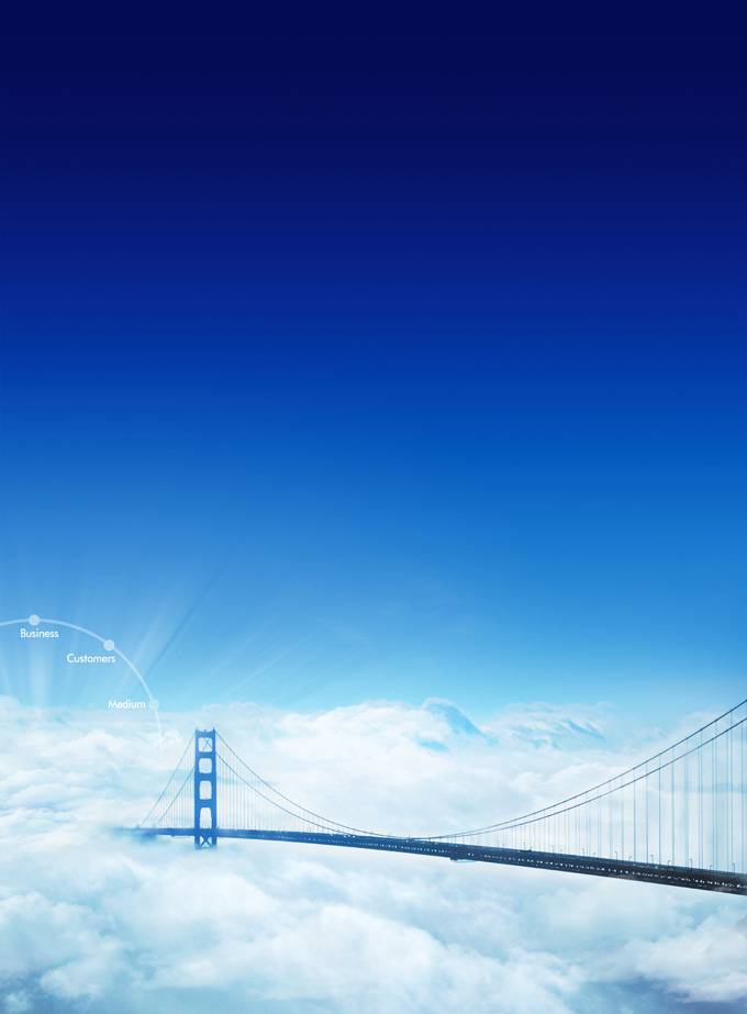 点击大图看下一张：蓝天白云与高架桥唯美梦幻图片