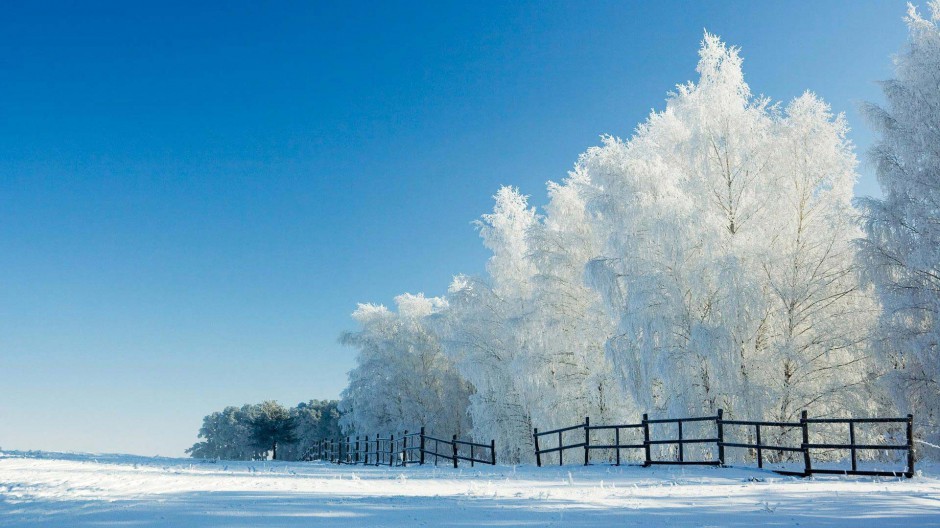 点击大图看下一张：电脑锁屏壁纸 唯美大自然雪景风光